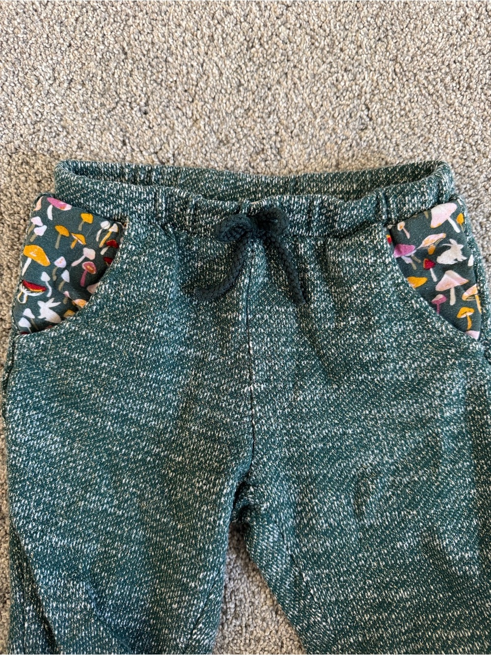 Oshkosh B’Gosh Green Sweatpants with Mushroom Pattern Pockets Size 4T